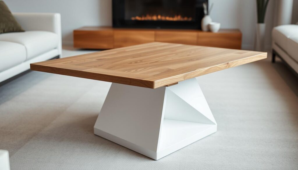 Minimalist floating top DIY coffee table with sleek design