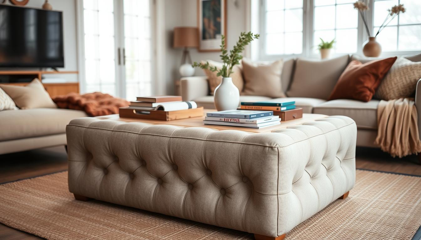 DIY Ottoman Coffee Table: Convert Comfort into Function